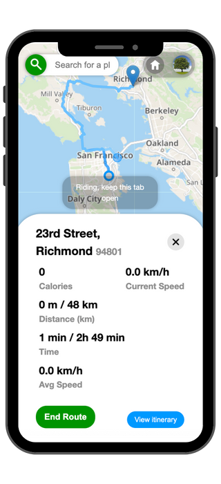 View your stats as you ride.
